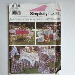 Simplicity Home 9136 sewing pattern picnic linens vintage uncut garden party BBQ